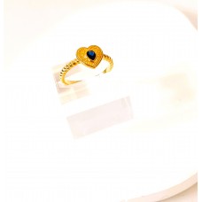 Γυναικείο Ασημένιο επίχρυσο βυζαντινό δαχτυλίδι καρδιά με ζιργκον (SR64)